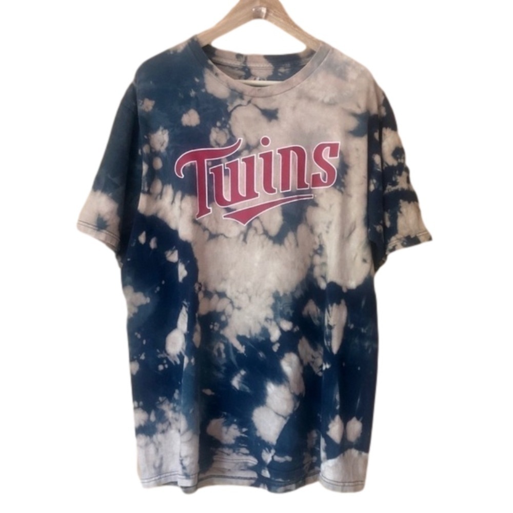 Minnesota Twins custom bleach reverse tie-dyed tee size large